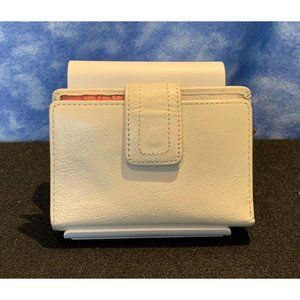 Fossil medium white & pink leather wallet, GUC